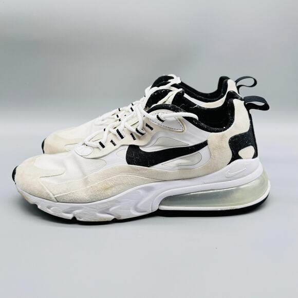 Nike Shoes Mens 8.5 Beige Black Air Max 270 React Low Top Running Sneakers - Picture 5 of 9